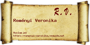 Reményi Veronika névjegykártya